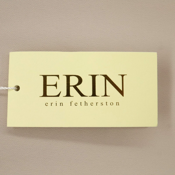 Erin Fetherston Dress Womens 10 Peach Chiffon Fringe Trim Skirt Side Zip New - Picture 5 of 16